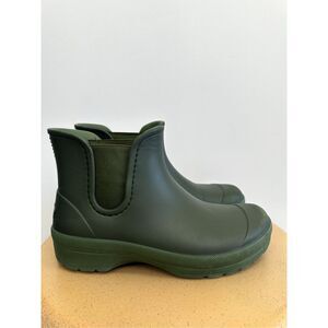 Dansko Women's Karmel Green Molded Half Rain Boot